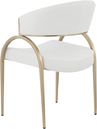 Meridian Furniture - Privet Cream Linen Textured Fabric Dining Chair (Set of 2) - 930Cream-C veiw 2