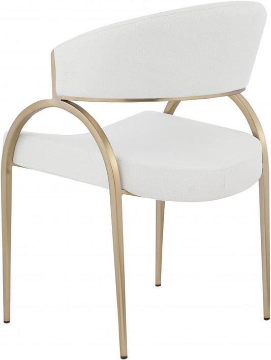 Meridian Furniture - Privet Cream Linen Textured Fabric Dining Chair (Set of 2) - 930Cream-C veiw 2
