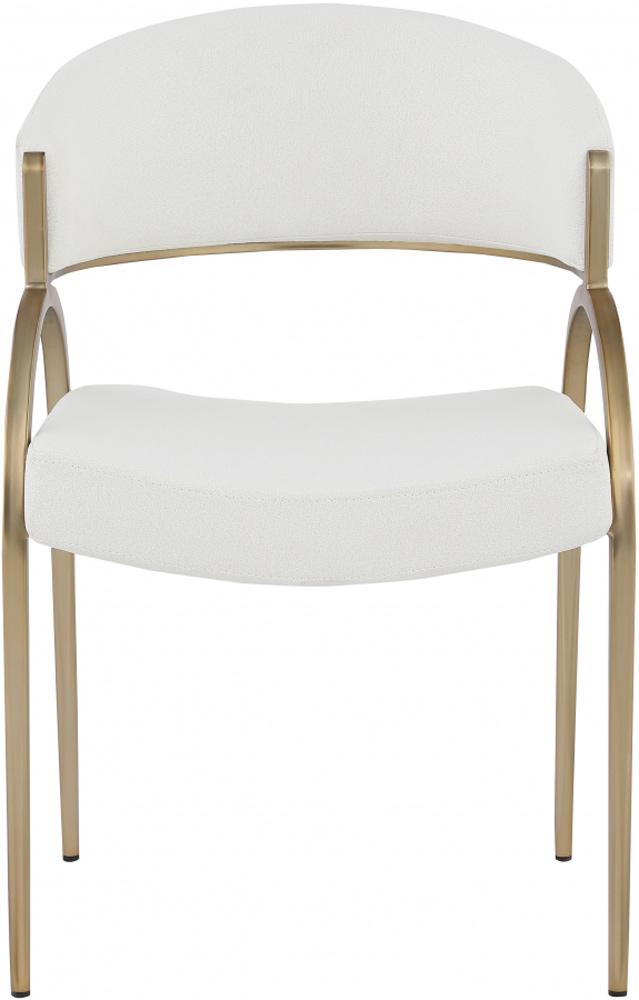 Meridian Furniture - Privet Cream Linen Textured Fabric Dining Chair (Set of 2) - 930Cream-C veiw 3