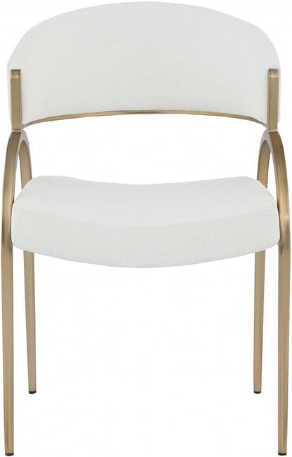 Meridian Furniture - Privet Cream Linen Textured Fabric Dining Chair (Set of 2) - 930Cream-C veiw 3
