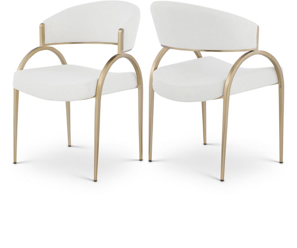 Meridian Furniture - Privet Cream Linen Textured Fabric Dining Chair (Set of 2) - 930Cream-C veiw 4