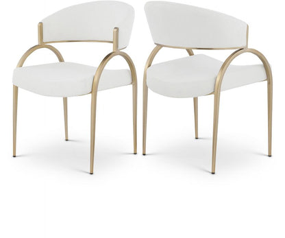 Meridian Furniture - Privet Cream Linen Textured Fabric Dining Chair (Set of 2) - 930Cream-C veiw 4