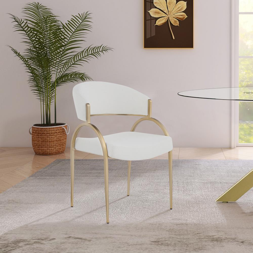 Meridian Furniture - Privet Cream Linen Textured Fabric Dining Chair (Set of 2) - 930Cream-C veiw 5