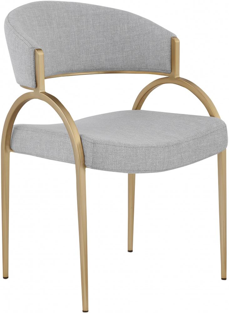 Meridian Furniture - Privet Grey Linen Textured Fabric Dining Chair (Set of 2) - 930Grey-C veiw 1