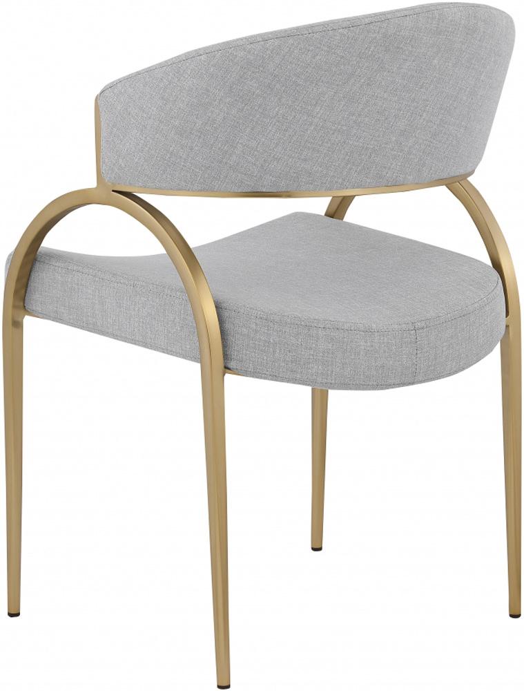 Meridian Furniture - Privet Grey Linen Textured Fabric Dining Chair (Set of 2) - 930Grey-C veiw 2