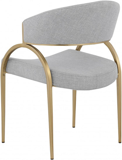 Meridian Furniture - Privet Grey Linen Textured Fabric Dining Chair (Set of 2) - 930Grey-C veiw 2