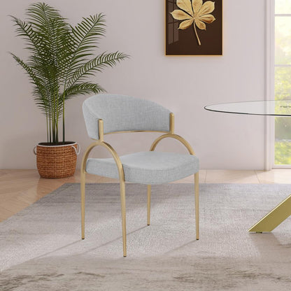 Meridian Furniture - Privet Grey Linen Textured Fabric Dining Chair (Set of 2) - 930Grey-C veiw 4