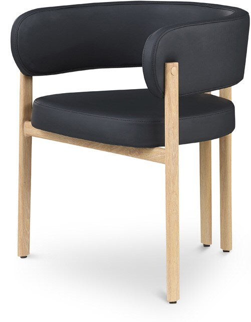 Meridian Furniture - Gideon Black Vegan Leather Dining Chair (Set of 2) - 982Black-C veiw 1