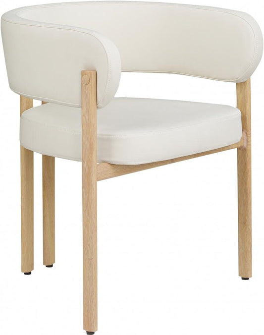 Meridian Furniture - Gideon Cream Vegan Leather Dining Chair (Set of 2) - 982Cream-C veiw 1