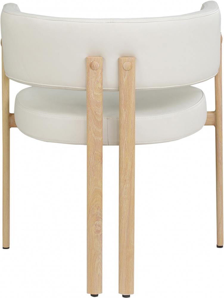 Meridian Furniture - Gideon Cream Vegan Leather Dining Chair (Set of 2) - 982Cream-C veiw 2