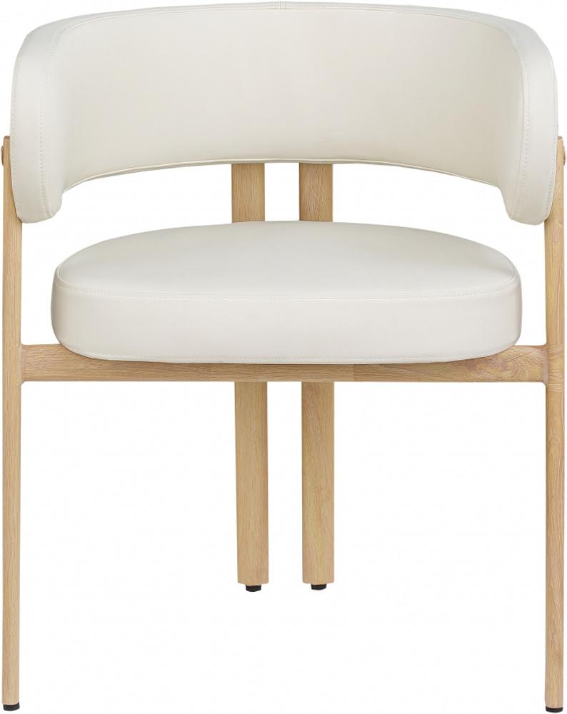 Meridian Furniture - Gideon Cream Vegan Leather Dining Chair (Set of 2) - 982Cream-C veiw 3