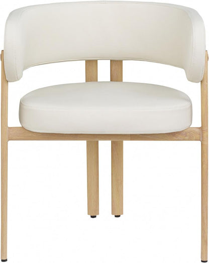 Meridian Furniture - Gideon Cream Vegan Leather Dining Chair (Set of 2) - 982Cream-C veiw 3