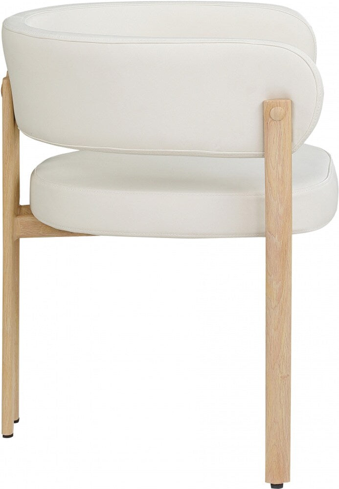 Meridian Furniture - Gideon Cream Vegan Leather Dining Chair (Set of 2) - 982Cream-C veiw 4