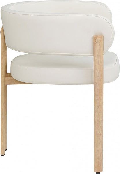 Meridian Furniture - Gideon Cream Vegan Leather Dining Chair (Set of 2) - 982Cream-C veiw 4