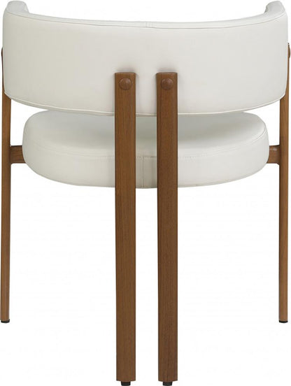 Meridian Furniture - Gideon Cream Vegan Leather Dining Chair (Set of 2) - 983Cream-C veiw 2
