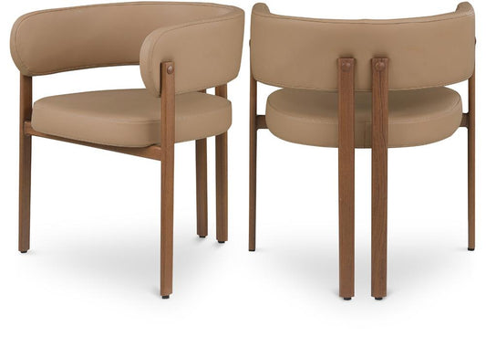 Meridian Furniture - Gideon Tan Vegan Leather Dining Chair (Set of 2) - 983Tan-C veiw 1
