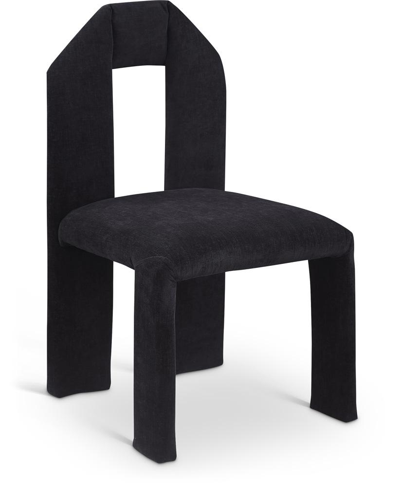 Meridian Furniture - Bennett Black Chenille Fabric Dining Chair (Set of 2) - 998Black-C veiw 1