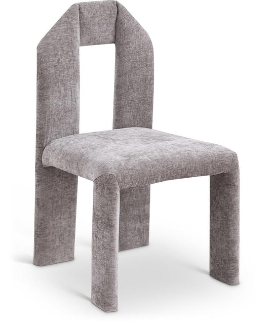 Meridian Furniture - Bennett Grey Chenille Fabric Dining Chair (Set of 2) - 998Grey-C veiw 1