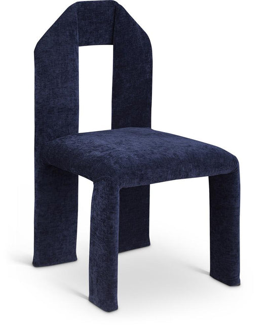 Meridian Furniture - Bennett Navy Chenille Fabric Dining Chair (Set of 2) - 998Navy-C veiw 1