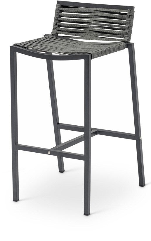 Meridian Furniture - Maldives Grey Rope Fabric Outdoor Patio Barstool (Set of 2) - 344Grey-C veiw 1