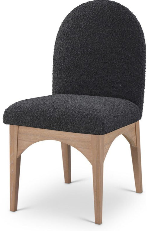 Meridian Furniture - Waldorf Black Boucle Fabric Dining Chair - 380Black-SC veiw 1