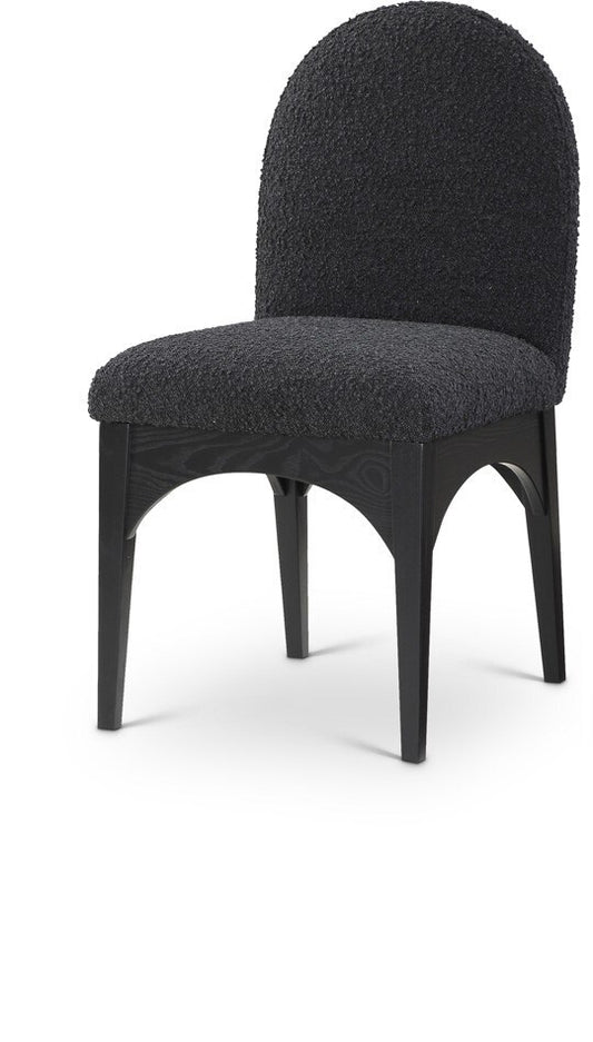 Meridian Furniture - Waldorf Black Boucle Fabric Dining Chair - 381Black-SC veiw 1