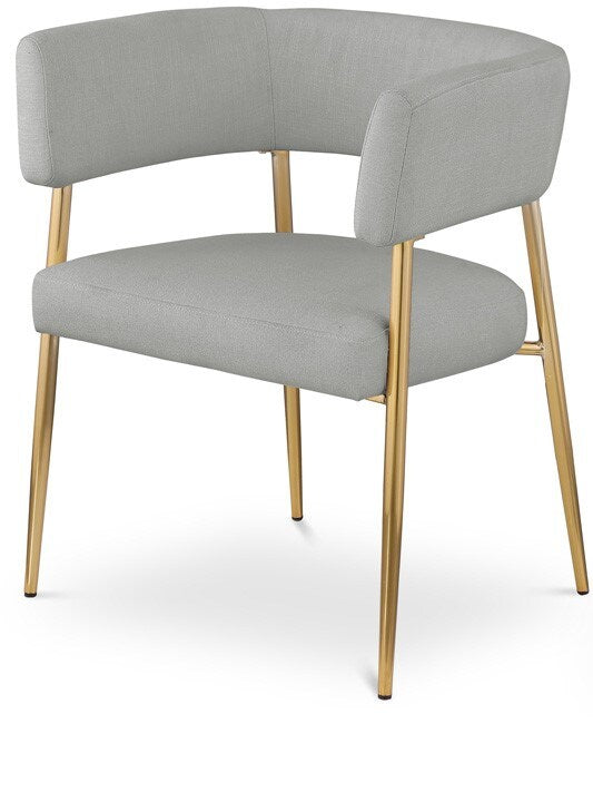 Meridian Furniture - Creston Light Grey Durable Linen Textured Fabric Dining Chair - 534Grey-C veiw 1