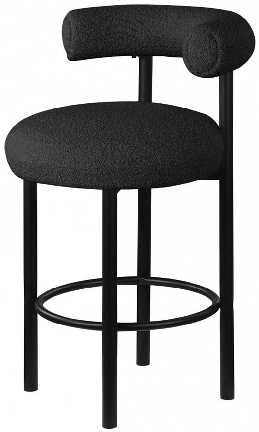 Meridian Furniture - Bordeaux Black Boucle Fabric Stool (Set of 2) - 551Black-C veiw 1