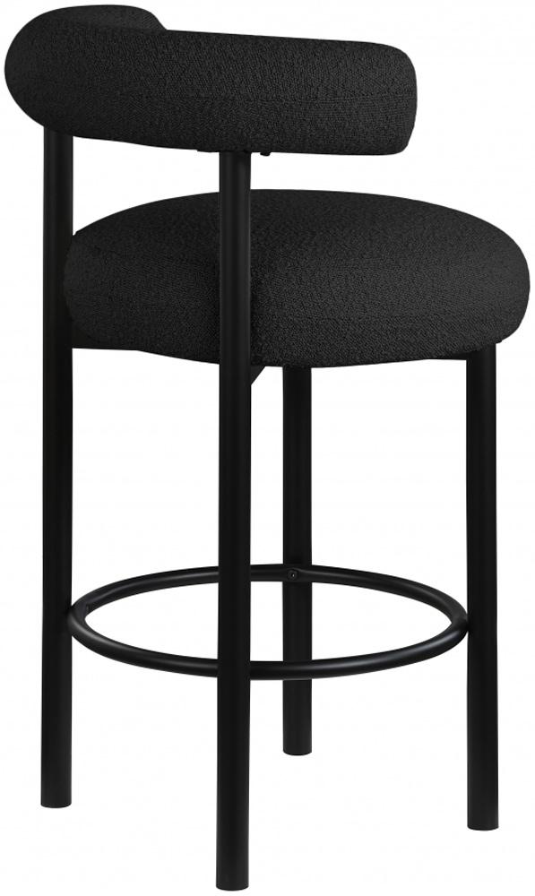 Meridian Furniture - Bordeaux Black Boucle Fabric Stool (Set of 2) - 551Black-C veiw 5