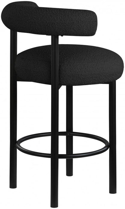 Meridian Furniture - Bordeaux Black Boucle Fabric Stool (Set of 2) - 551Black-C veiw 5