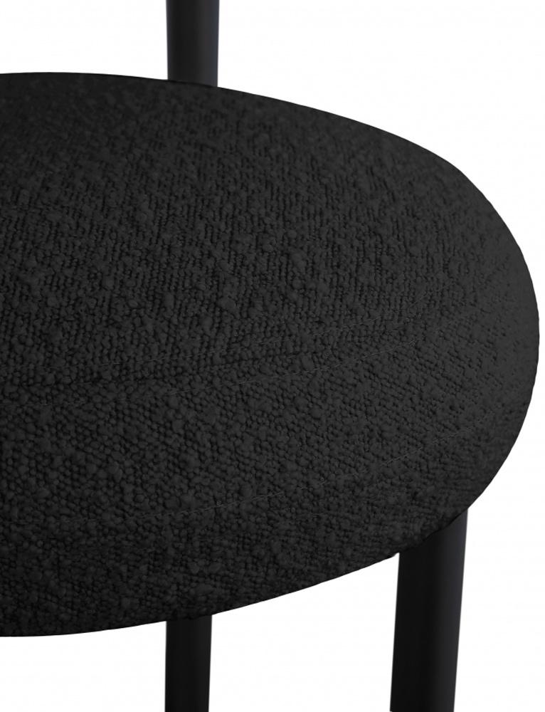 Meridian Furniture - Bordeaux Black Boucle Fabric Stool (Set of 2) - 551Black-C veiw 6