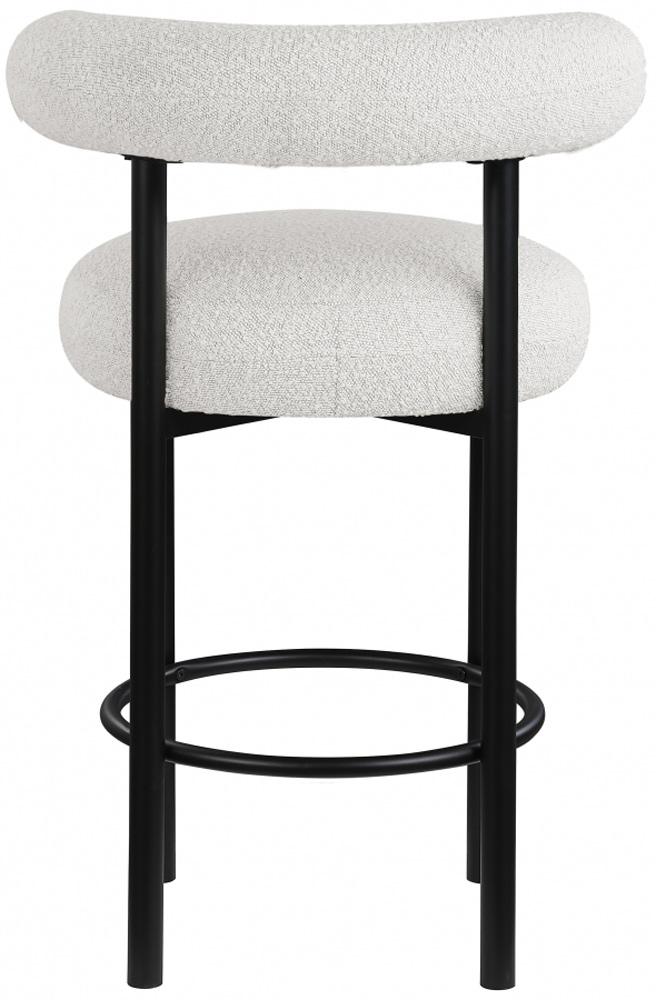 Meridian Furniture - Bordeaux Cream Boucle Fabric Stool (Set of 2) - 551Cream-C veiw 2