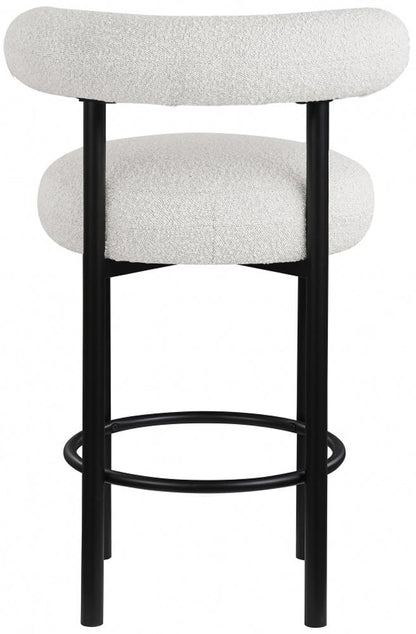 Meridian Furniture - Bordeaux Cream Boucle Fabric Stool (Set of 2) - 551Cream-C veiw 2