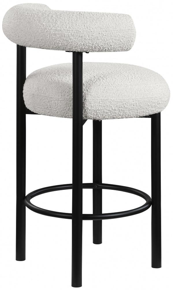 Meridian Furniture - Bordeaux Cream Boucle Fabric Stool (Set of 2) - 551Cream-C veiw 5