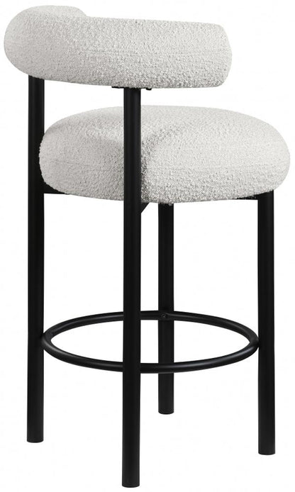 Meridian Furniture - Bordeaux Cream Boucle Fabric Stool (Set of 2) - 551Cream-C veiw 5