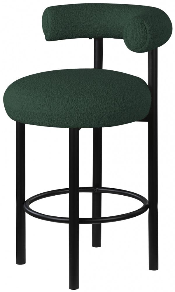 Meridian Furniture - Bordeaux Green Boucle Fabric Stool (Set of 2) - 551Green-C veiw 1