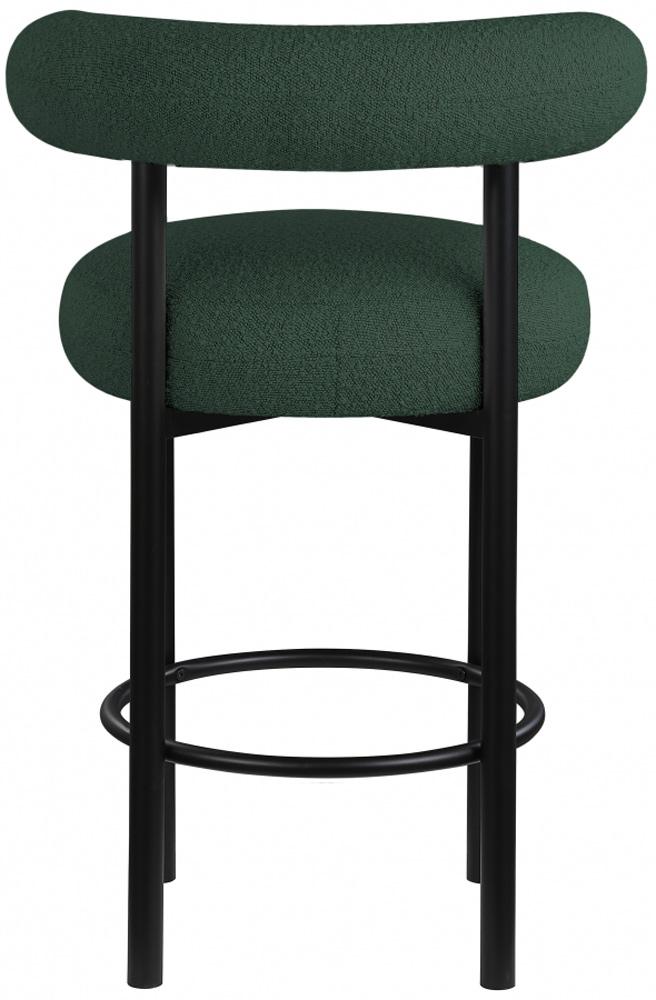 Meridian Furniture - Bordeaux Green Boucle Fabric Stool (Set of 2) - 551Green-C veiw 2
