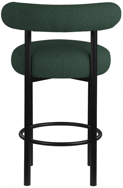 Meridian Furniture - Bordeaux Green Boucle Fabric Stool (Set of 2) - 551Green-C veiw 2