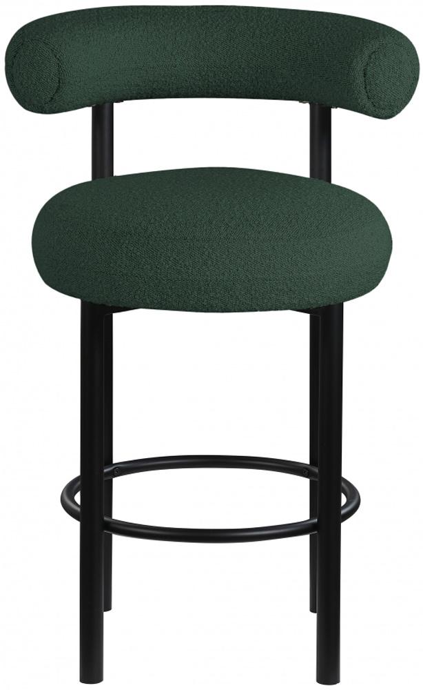 Meridian Furniture - Bordeaux Green Boucle Fabric Stool (Set of 2) - 551Green-C veiw 3