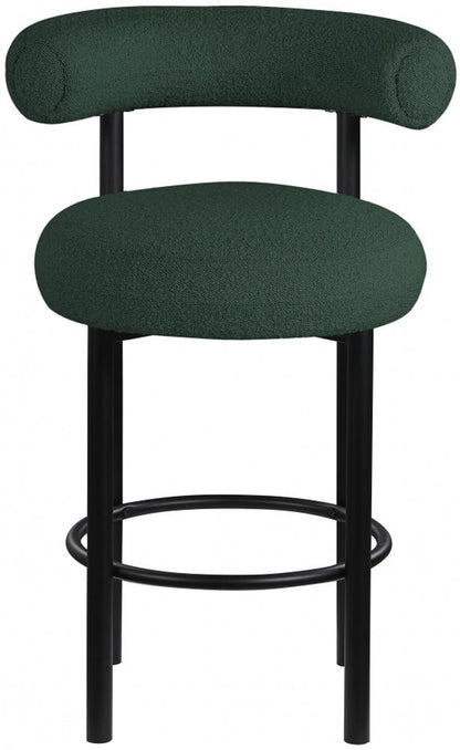 Meridian Furniture - Bordeaux Green Boucle Fabric Stool (Set of 2) - 551Green-C veiw 3