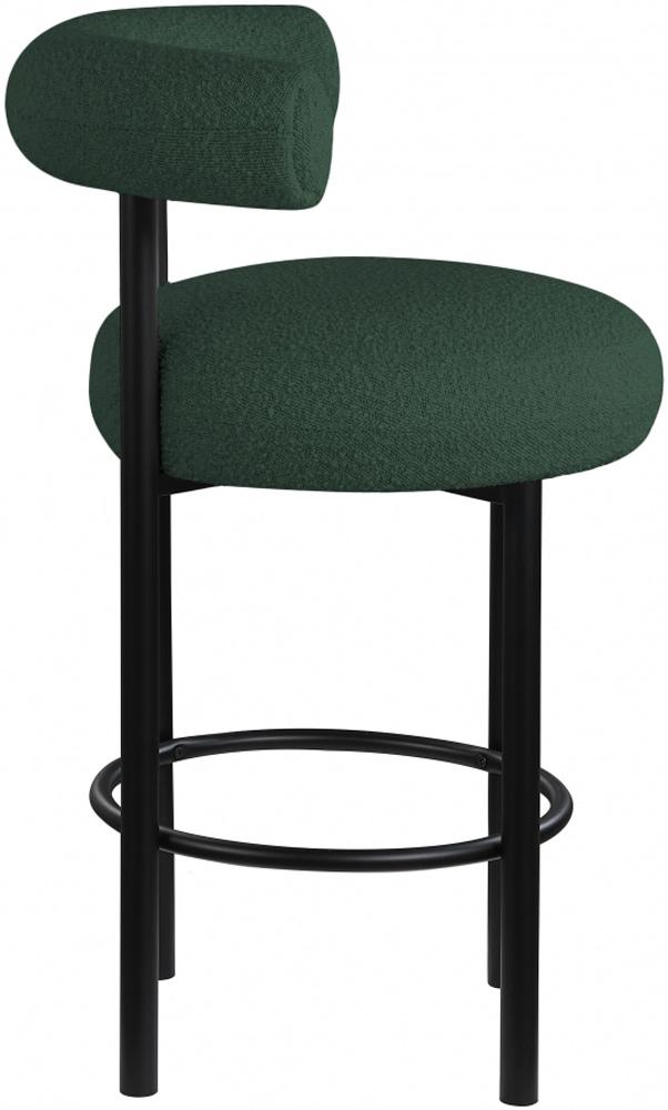 Meridian Furniture - Bordeaux Green Boucle Fabric Stool (Set of 2) - 551Green-C veiw 4