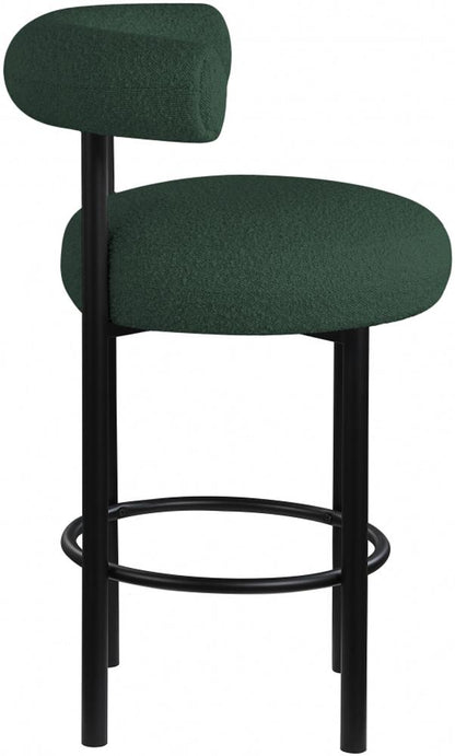 Meridian Furniture - Bordeaux Green Boucle Fabric Stool (Set of 2) - 551Green-C veiw 4
