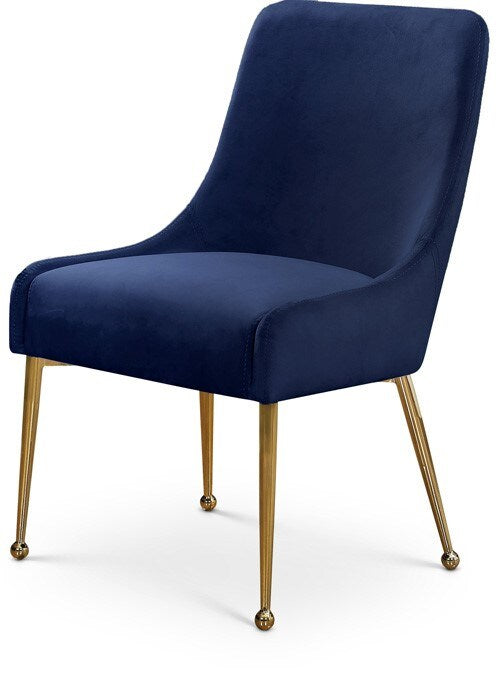 Meridian Furniture - Owen Navy Velvet Dining Chair (Set of 2) - 744Navy veiw 1