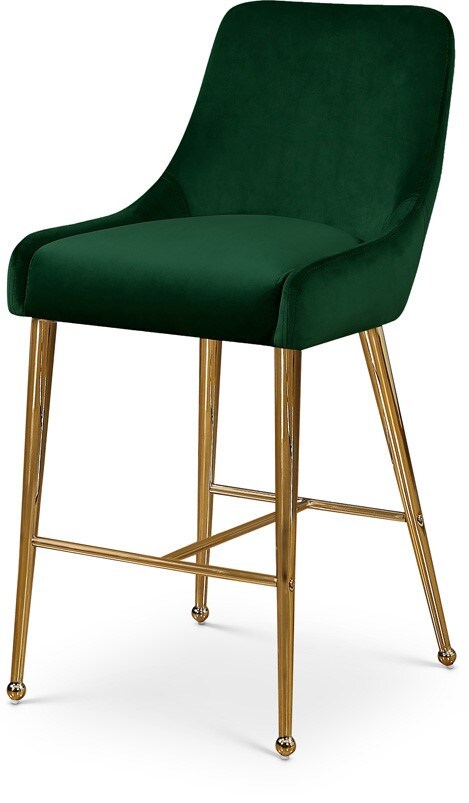 Meridian Furniture - Owen Green Velvet Stool (Set of 2) - 745Green veiw 1