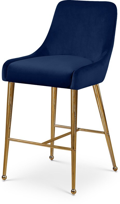 Meridian Furniture - Owen Navy Velvet Stool (Set of 2) - 745Navy veiw 1