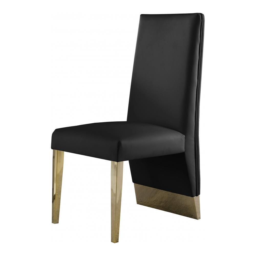 Meridian Furniture - Porsha Black Vegan Leather Dining Chair (Set of 2) - 749Black-C veiw 1