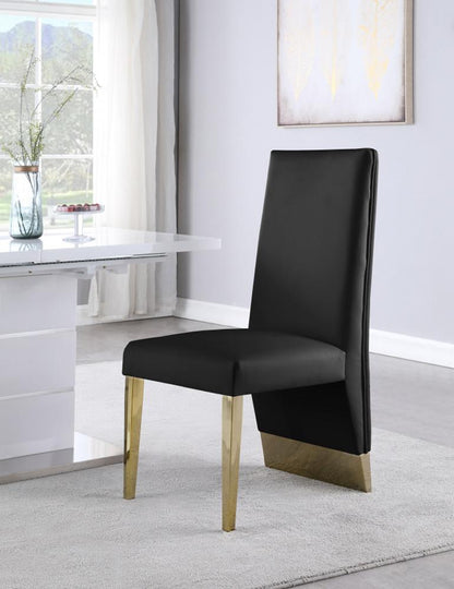 Meridian Furniture - Porsha Black Vegan Leather Dining Chair (Set of 2) - 749Black-C veiw 2