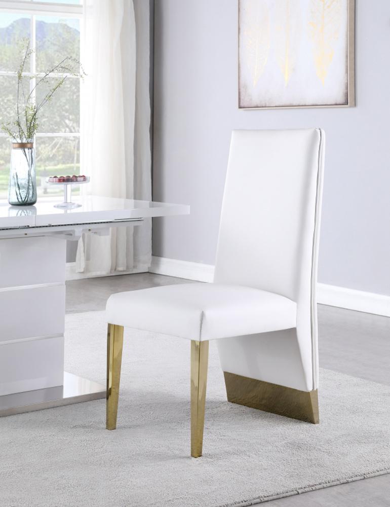 Meridian Furniture - Porsha White Vegan Leather Dining Chair (Set of 2) - 749White-C veiw 2