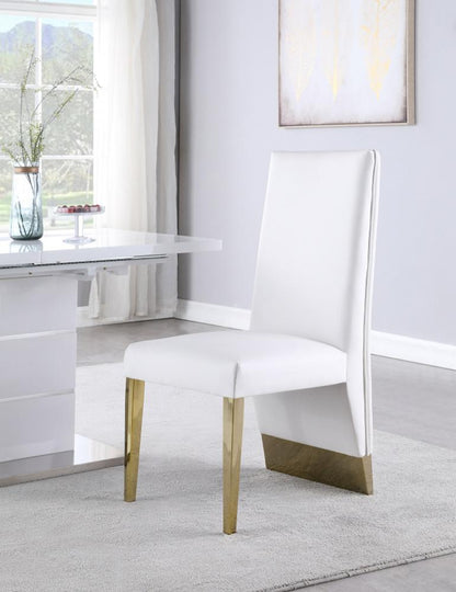 Meridian Furniture - Porsha White Vegan Leather Dining Chair (Set of 2) - 749White-C veiw 2