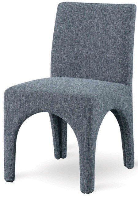 Meridian Furniture - Gramercy Blue Linen Textured Fabric Dining Chair (Set of 2) - 753Blue-C veiw 1